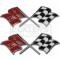Full Size Chevy Fuel Injection Front Fender Emblems, Crossed Flags, 1958-1960