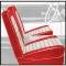 Ford Thunderbird Front Bucket Seat Covers, Vinyl, Red #8 & White #2, Trim Code 9X, 1959