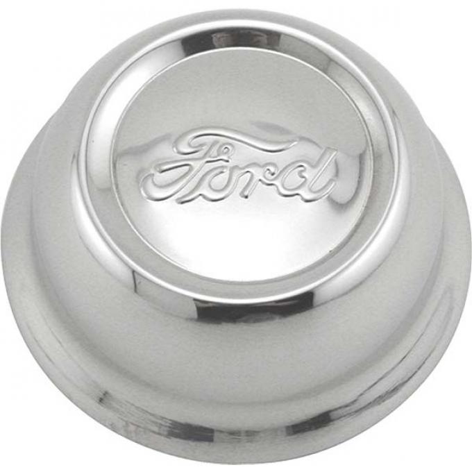 Model A Ford Hub Cap - Stainless Steel - Ford Script - Fits2-5/8 Rim Opening - Reproduction