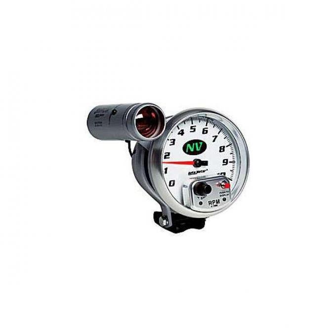 Firebird Tachometer, 5'', White Face, 10,000 RPM, External Shift-Lite, NV, Autometer