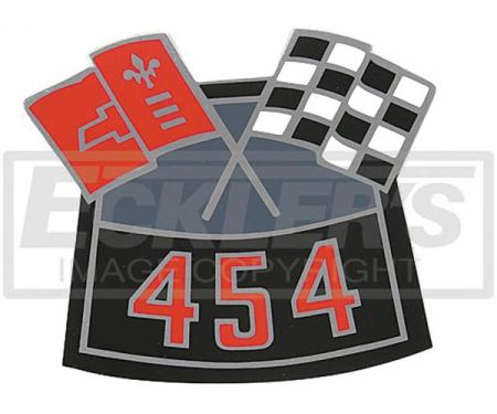 El Camino Air Cleaner Decal, Big Block 454, Cross Flag, 1970-1975
