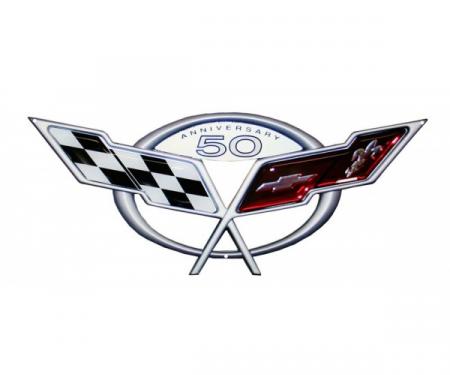 Corvette C5 50th Anniversary Metal Magnet, 6" X 3"
