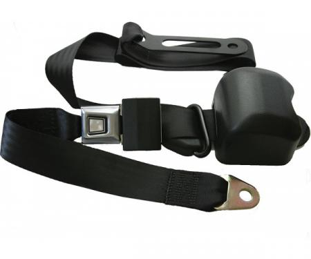 Seatbelt Solutions 1978-1987 El Camino 3 Point Direct Fit Retractable Lap and Shoulder Seatbelt, Bench Seat, Metal Buckle 78882008BEN | Maroon