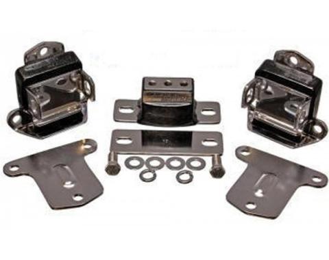 Transmission Mount Set, Polyurethane, With Chrome Finish, 1969-1979