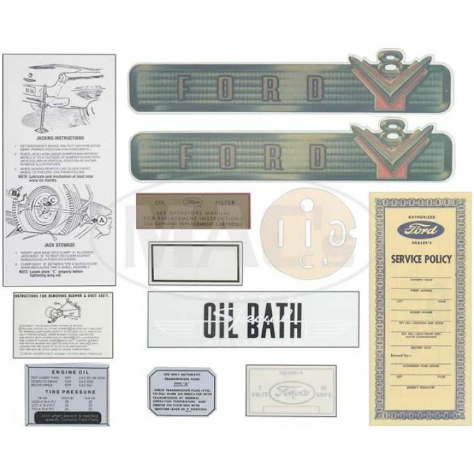 Decal Kit - 11 Pieces - Ford V8