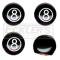 Camaro Valve Stem Caps, 8 Ball, Black, 1967-2014