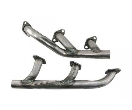 Exhaust Headers - Tubular - Painted Black - Flathead V8 - Ford Except Convertible