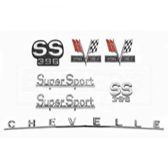 Chevelle And Malibu Emblem Kit, Super Sport 396, 1966