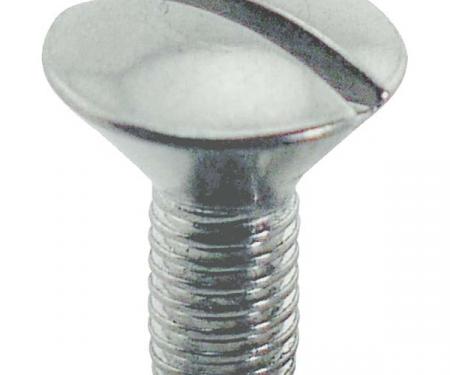 Model A Ford Instrument Panel Mounting Screw Set - Chrome -4 Pieces - For Panel With Round Speedometer Hole