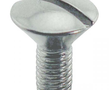Model A Ford Instrument Panel Mounting Screw Set - Chrome -4 Pieces - For Panel With Round Speedometer Hole