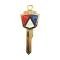 Ford Thunderbird Anniversary Key Blank, Gold With Red White And Blue Ford Crest, 1955-64