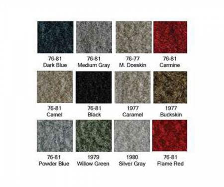 ACC Firebird Molded Carpet Set, Cutpile, Without Console, 1976-1981