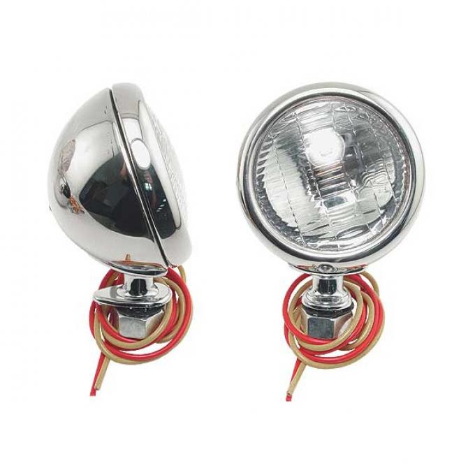 Cowl Lamps - Stainless Steel - With Turn Signal - With Both6 & 12 Volt Bulbs - Ford