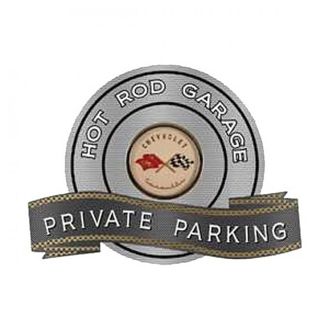 Corvette C1 1953-1955 Emblem Hot Rod Garage Private ParkingMetal Sign, 18" X 14"