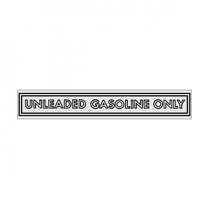 Ford Pickup Truck Unleaded Fuel Only Decal - 5 Long - Straight White Letters With A Black Outline & A Dual Black Line Border