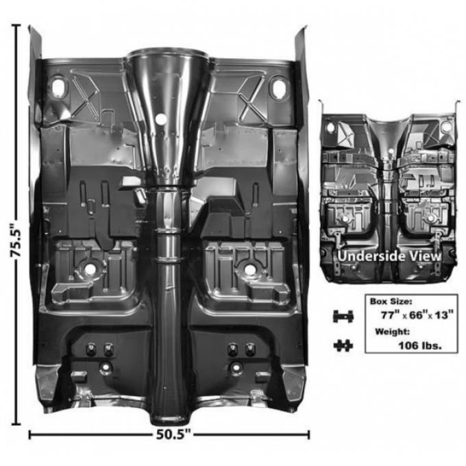 Firebird Floor Pan, Complete, Automatic Transmission, 1975-1981
