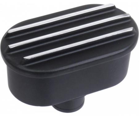 Ford Finned Billet Aluminum Valve Cover Breather, Black Finish