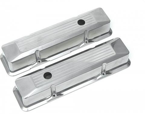Camaro Valve Covers, Small Block, Tall, Polished Aluminum, 1967-1981