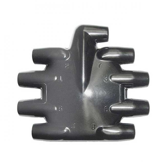Distributor Cap - Black Plastic - Flat Crab - V8 - Ford Commercial & Truck