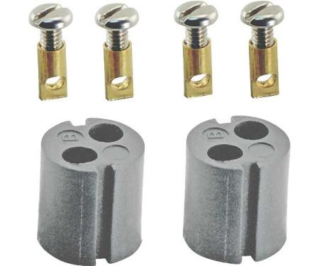 Model A Ford Headlamp Plugs - With Brass Terminals & Screws