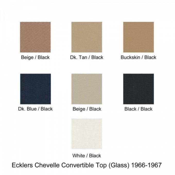 Chevelle -Convertible Top, For Glass Style Window, 1966-1967