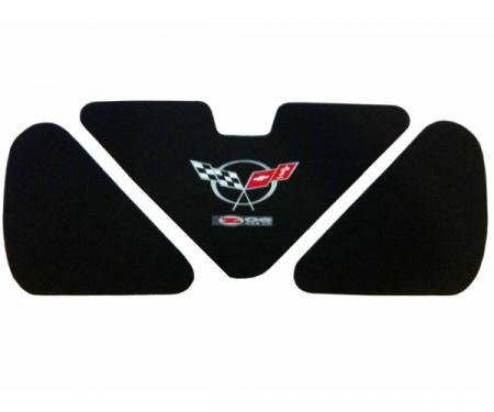 Corvette Trunk Lid Inner Liner, C5 Z06/405Hp Logo, Black,3-Piece, 2002-2004