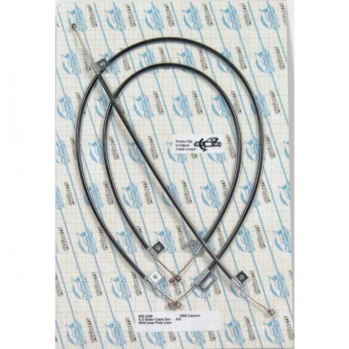 Firebird Heater Control Cable Set, For Cars With Air Conditioning, 1969