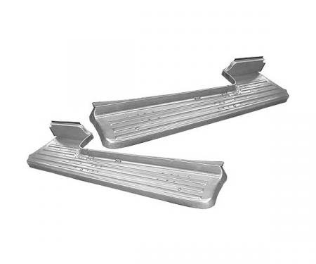 Ford Pickup Truck Short Bed Running Boards - Stamped Steel With Ribs - Only Correct For 6' Short Bed