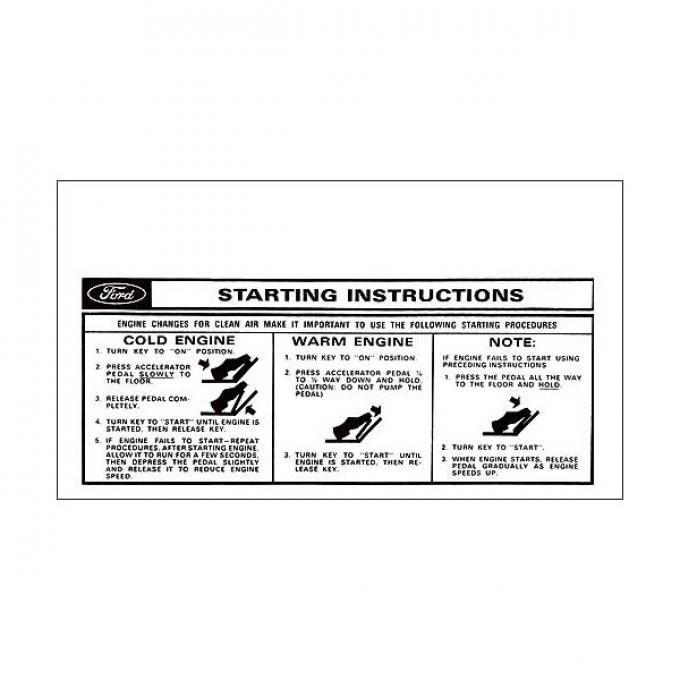 Sun Visor Starting Instructions Sleeve - Mercury