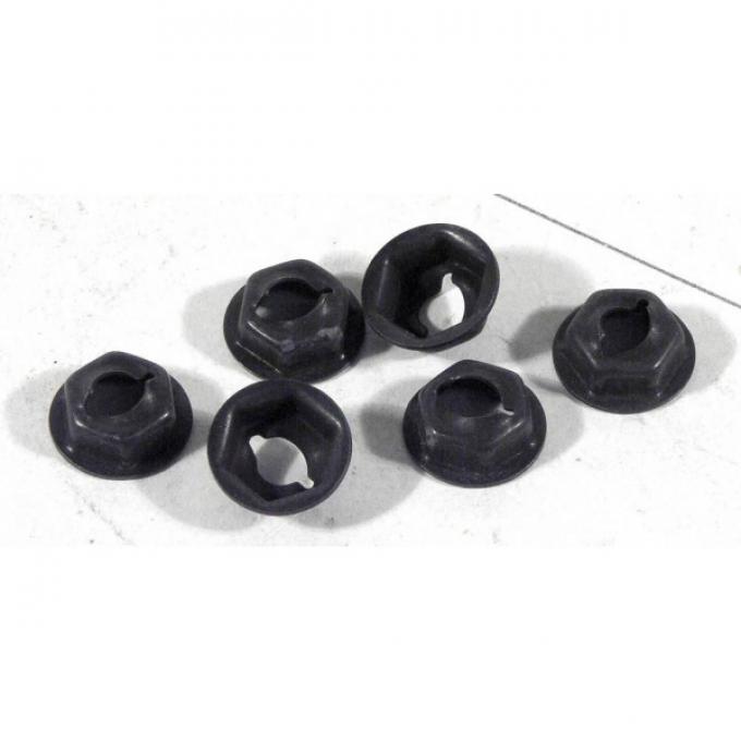 Corvette Exhaust Bezel Mount Nuts, 6 Piece Set, 1966-1967