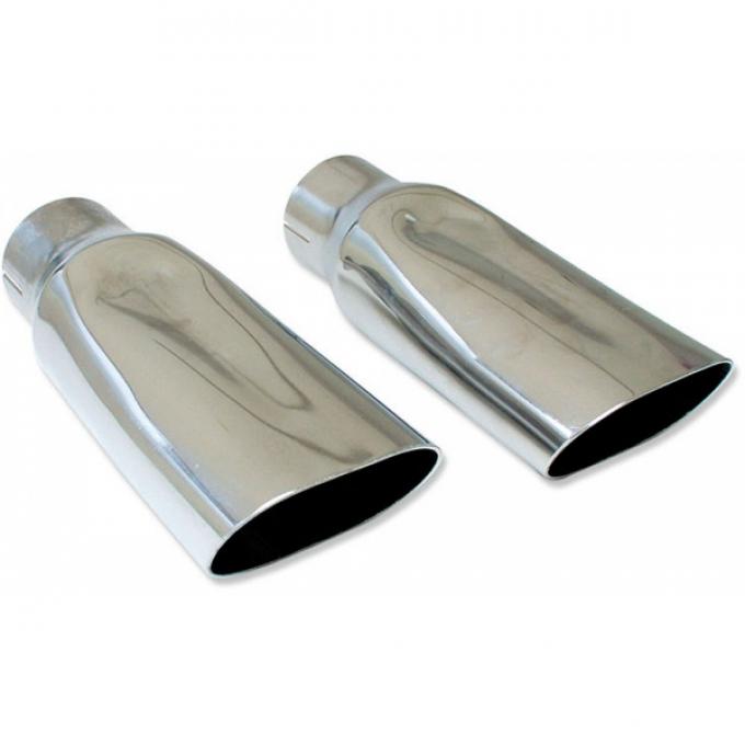 Chevelle Dual Exhaust Tips, Big Block, Chrome, 1969-1972