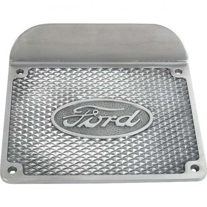 Model A Ford Step Plate - Ford Script In Oval - Aluminum - 6-1/2 X 8-1/2