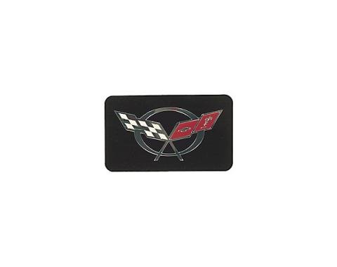 Corvette Exhaust Plate, Black with C5 Logo, 1997-2004