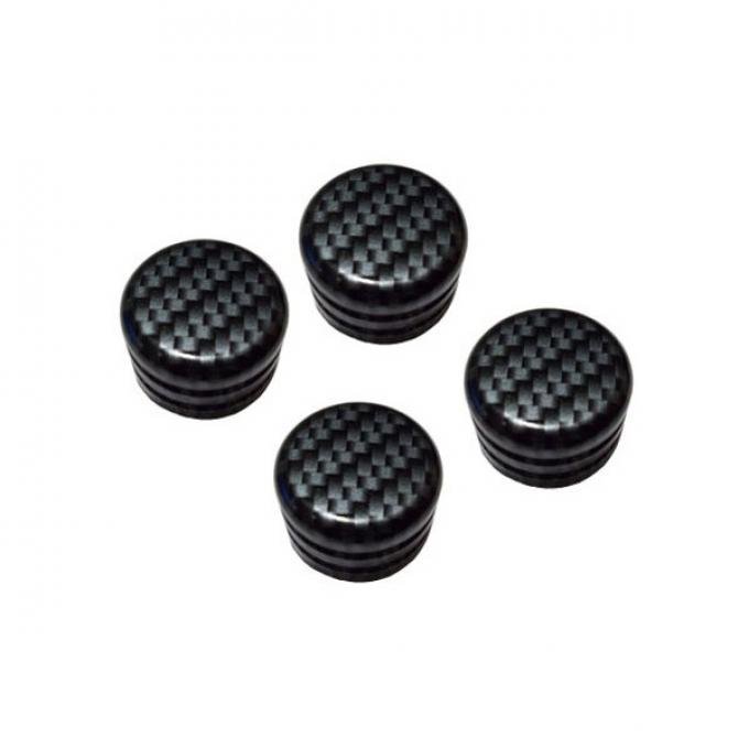 Corvette Dash Knob Set, Carbon Fiber Style, Without GPS Navigation, 2005-2007
