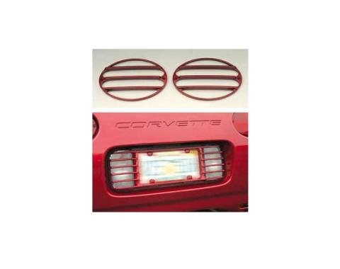Corvette Taillight Louver & Rear License Plate Frame Set, Altec Phantom, Painted Factory Colors, 1997-2004