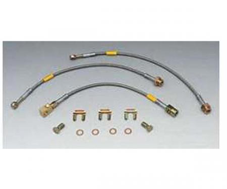 Firebird Braided Disc Brake Hose Kit, Stainless Steel, With Rear Drum Brakes, Goodridge, 1984-1992