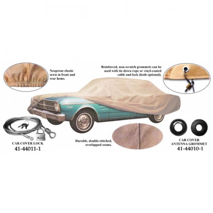 Car Cover With Logo, Tan Flannel, Falcon, 1964-1969