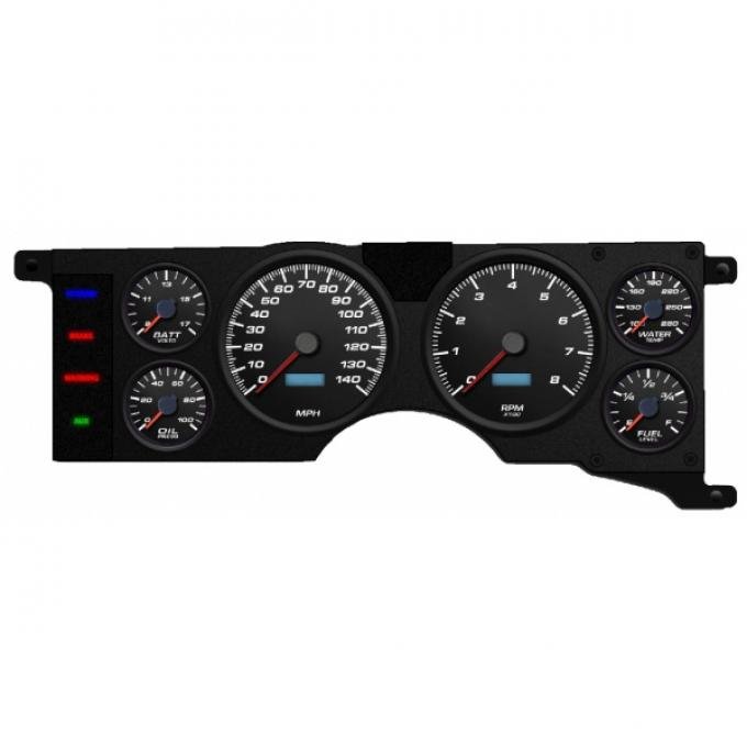 Mustang - New Vintage USA Performance ll Series Kit - 6 Gauge Package, Black Dial - 1979-1986 -  Programmable Speedometer MPH