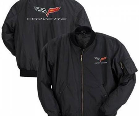 Corvette Jacket, Aviator, Black, With C6 Logo