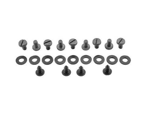 Floor Pan Screw & Washer Kit - For Metal Transmission Cover- 22 Pieces With Battery Cover Plate - Ford