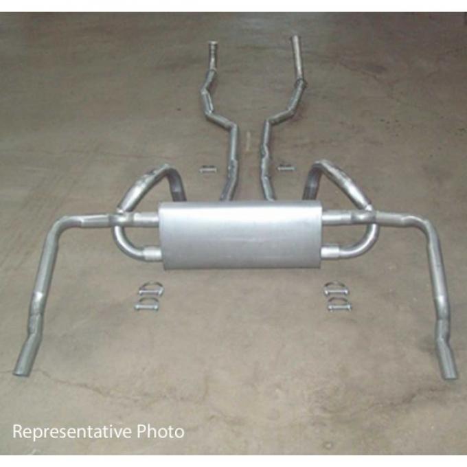 Exhaust System, Small Block Except Z28, Original Style, With Polished Tips, 1970-1973