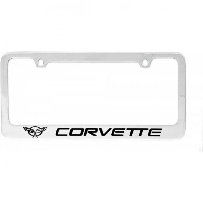 Corvette Elite License Frame, 97-04 Corvette Word with Single Logo