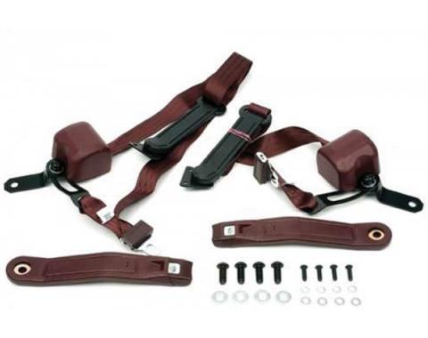 Seatbelt Solutions 1967-1973 Camaro 3-Point Front Retractable Seat Belt Set, Chrome Lift Latch