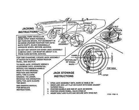 Ford Mustang Decal - Jack Instruction - Through Early 1967