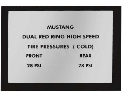 Ford Mustang Decal - Tire Pressure - Red Ring