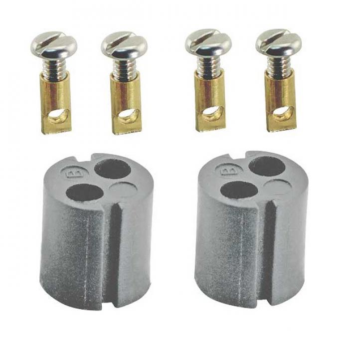 Model A Ford Headlamp Plugs - With Brass Terminals & Screws
