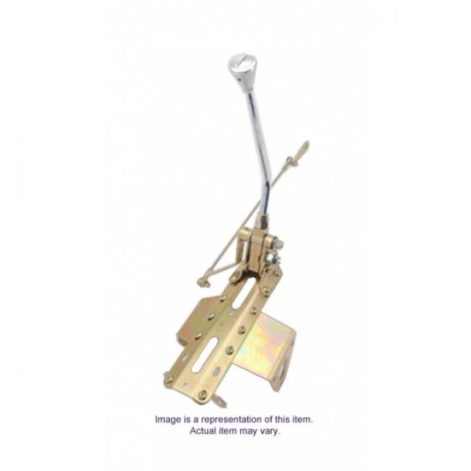 Lokar Shifter for GM 700-R4 Automatic Transmission, Single Bend, 23", Chrome Finish, Choice of Knobs