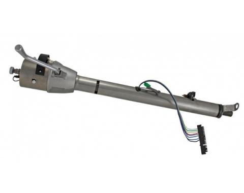 Chevy Flaming River Tilt Steering Column With Shift Indicator, With Neutral Safety Switch, Paintable Finish, 1955-1956