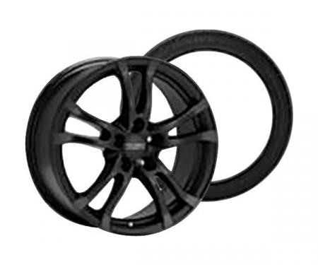 Camaro Anzio Turn Black Wheel Rim and Firehawk Wide Oval AS W-Speed Rated Wheel Rim Kit, 2010-2015