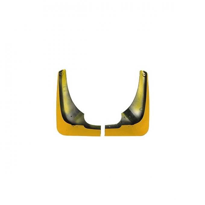 Corvette Splash Guards, Body Contoured, Rear, Millennium Yellow, Altec, 2000-2004